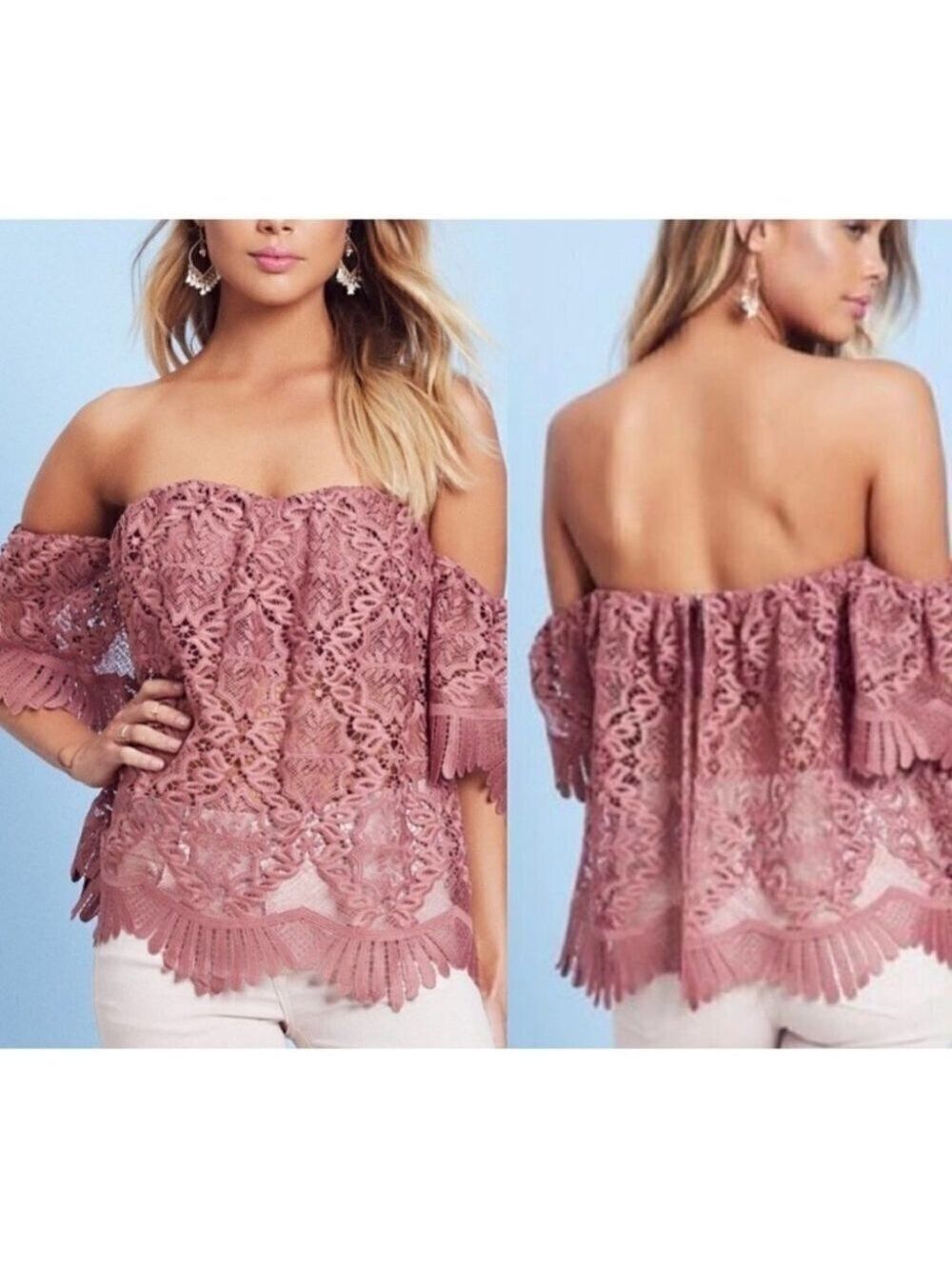 Lovers & Friends | Life's a Beach Lace Top in Mauve